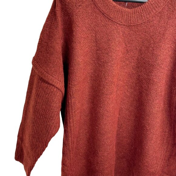 NWT Madewell Women's Recycled Polyester/Wool Blend Sweater Rust 3X - Picture 3 of 6